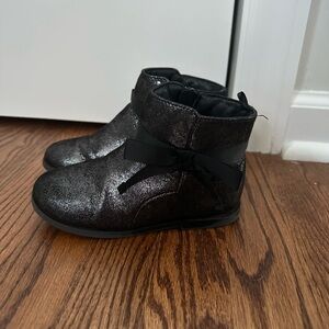 Old Navy Black Ankle Boots with Velcro Strap